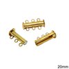 Brass Magnetic 3-Stranded Clasp 20mm