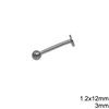 Titanium Barbell Stud 1.2x12mm with Ball 3mm 