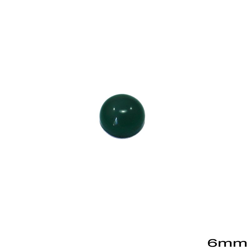 Πέτρα Ημιπολύτιμη Πράσινο Jade  Καπουσόν Στρογγυλό  6mm