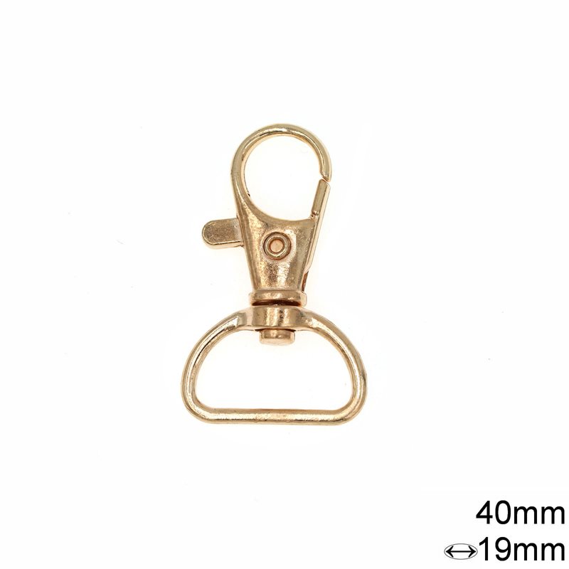 Casting Swivel Snap Hook Clasp 40mm, with 19mm hoop, for Bags, Dogs, Keychains