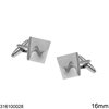 Stainless Steel Curved Square Cufflinks 16mm