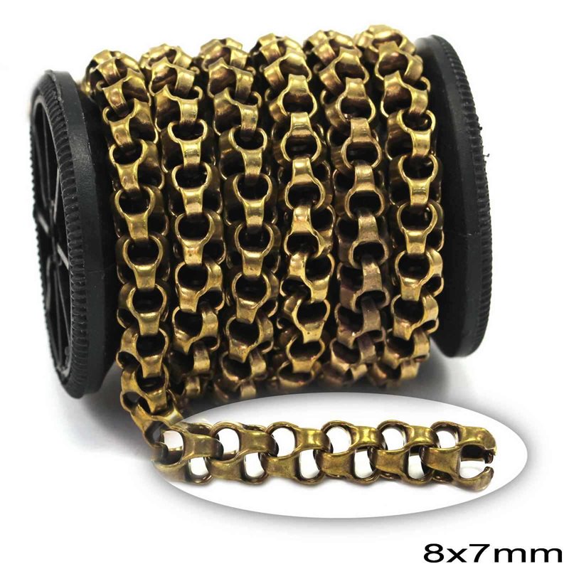 Brass Belcher Chain 8X7mm