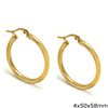 Stainless Steel Earring Hoops 4x20-65mm