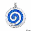 Silver 925 Pendant Spiral Meander with opal 36mm