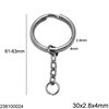 Iron Keychain with Split Ring Rounded Wire 30x2.8x4mm with Flat Oval Link Chain