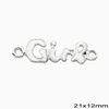 Silver 925 Enameled Pendant & Spacer  "Girl" 18mm, 21x12mm