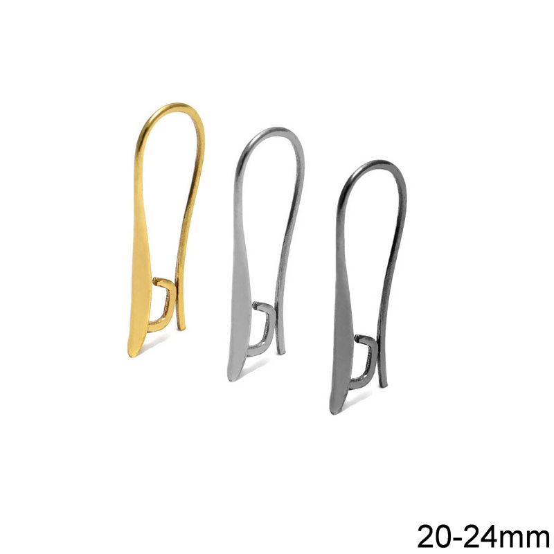 Casting Brass Earring Hook with Open Ring 20-24mm