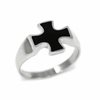 Silver  925 Ring  Cross with Onyx