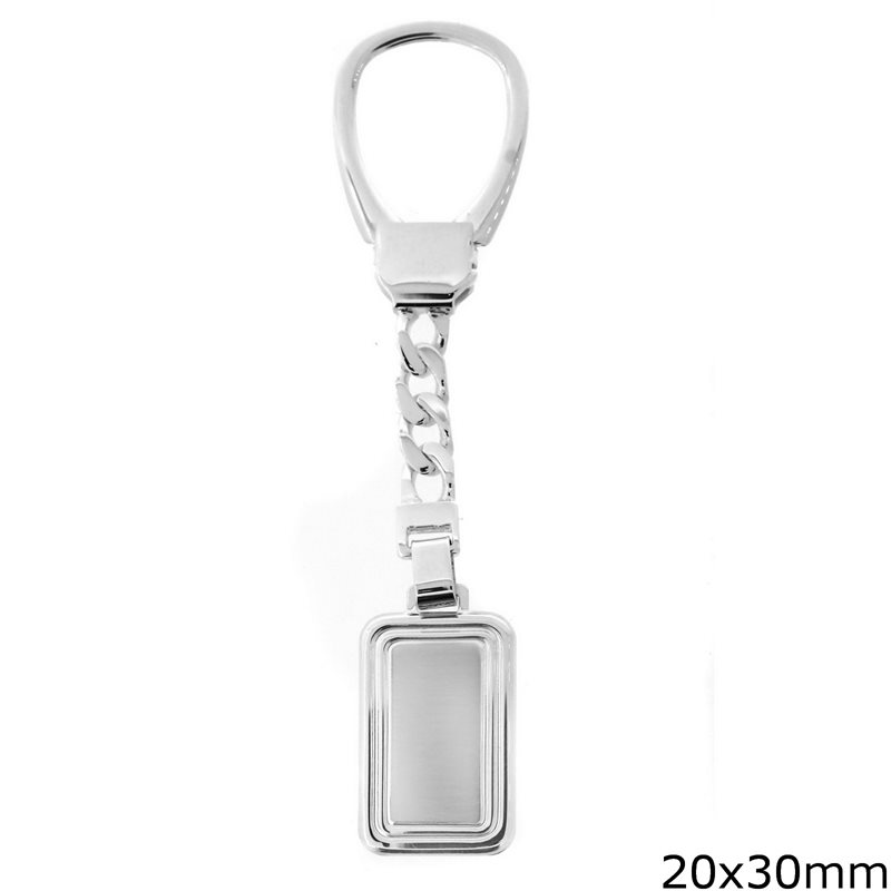 Silver 925 Finished Keychain 24,5gr 20x30mm