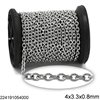 Stainless Steel Oval Link Chain Round Wire Soldered 4x3.3x0.8mm