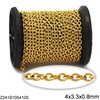 Stainless Steel Oval Link Chain Round Wire Soldered 4x3.3x0.8mm