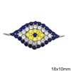 Silver 925 Spacer & Pentand Evil Eye with Zircon 18x10mm