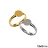 Brass Ring 19mm with Flat Base 8mm Open
