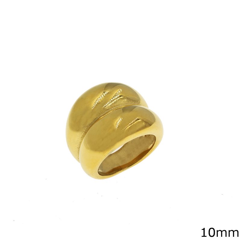 Δαχτυλίδι Ατσάλινο με 2πλό Θόλο 10mm
