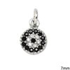Silver 925 Round Pendant & Spacer with Zircon 7mm