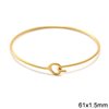 Brass Bangle Bracelet with Round End Clasp 1.5mm