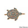 Silver 925 Pendant & Spacer Turtle with Zircon 12x15mm
