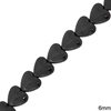 Hematine Heart Beads 6mm