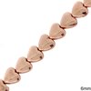 Hematine Heart Beads 6mm