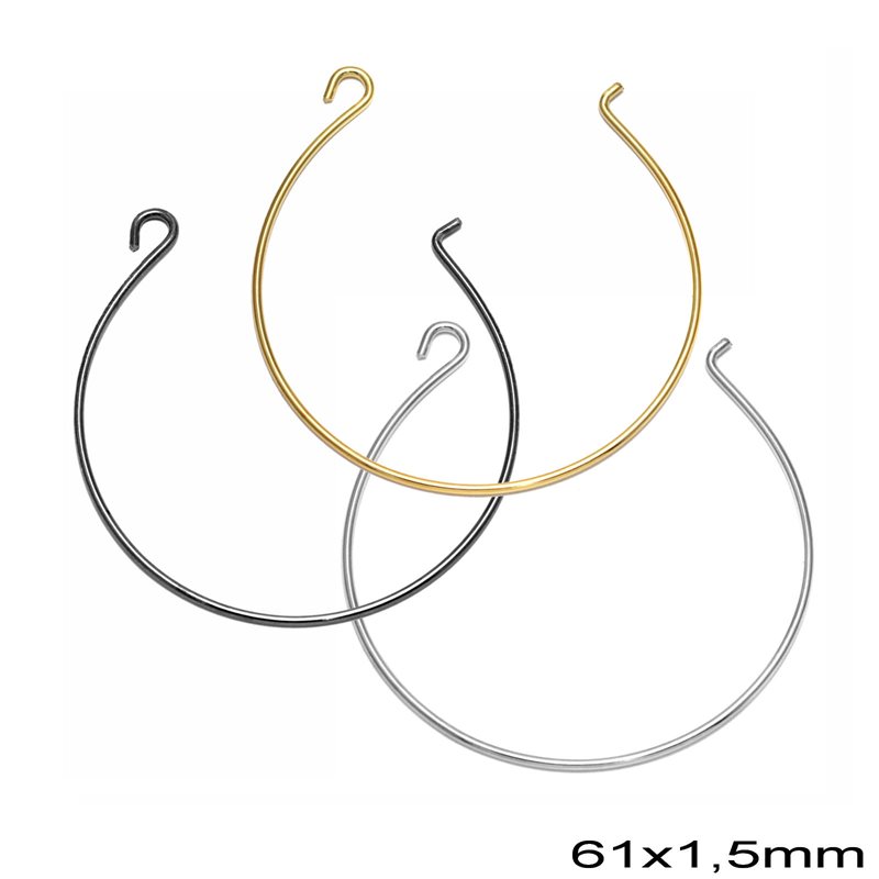 Brass Wire Bangle Bracelet for Spacer 1.5mm