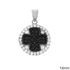 Silver  925 Pendant & Spacer with Zircon 14mm