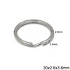 Iron Split Ring Rounded Wire 30x2.8x3.8mm