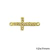 Silver 925 Pendant & Spacer Cross with Zircon 12x7mm