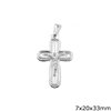 Silver 925 Stamped Pendant Cross Jesus Christ 7x20x33mm