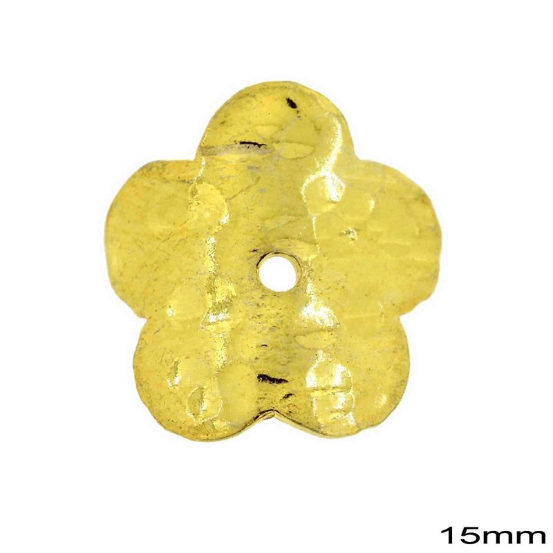 Χάνδρα Ασημένια 925 Σφυρήλατη  Λουλούδι 15mm