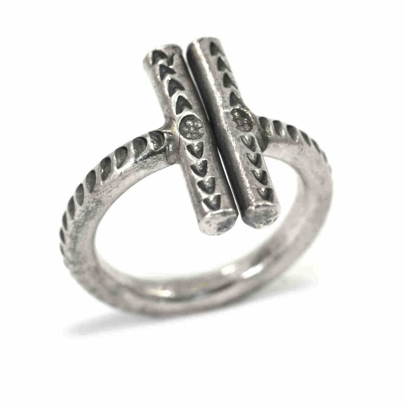 Silver  925 Ring with 2 Bars 