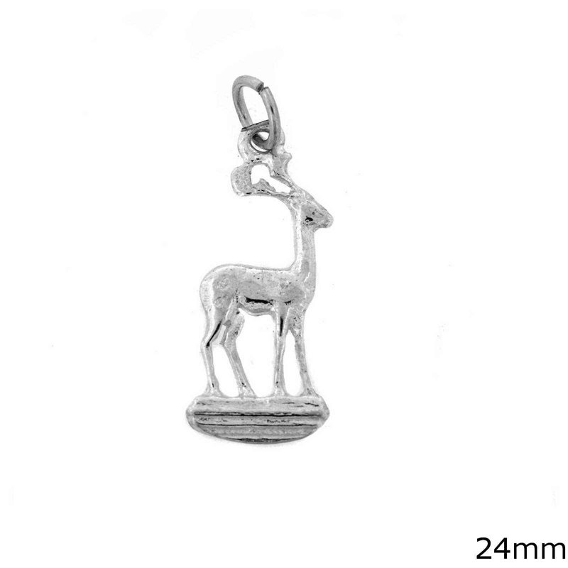 Silver 925 Pendant Rhodes Deer 24mm