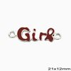 Silver 925 Enameled Pendant & Spacer  "Girl" 18mm, 21x12mm