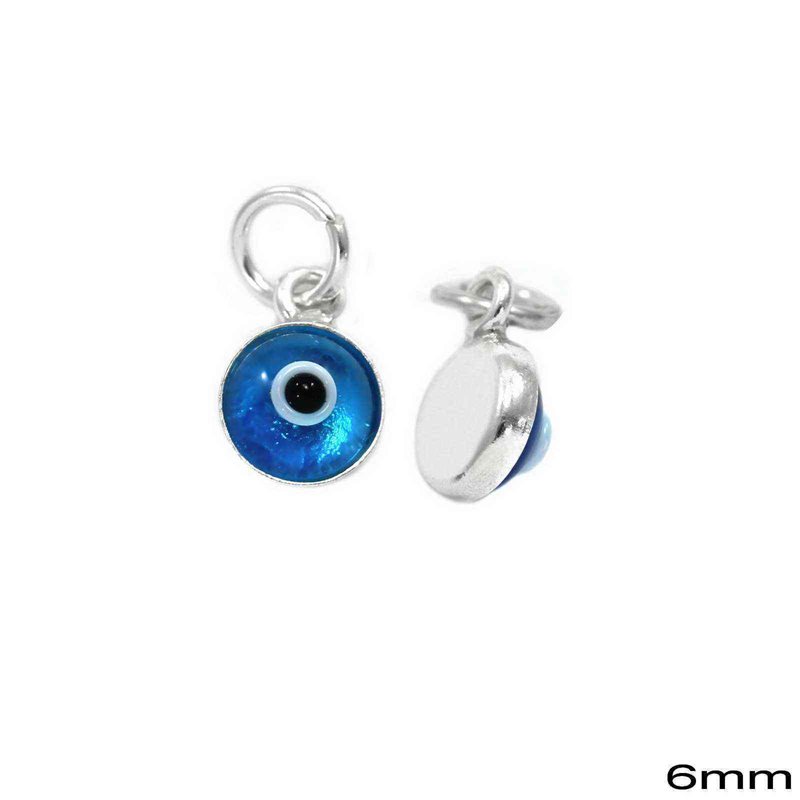 Silver 925  Pendant Evil Eye Murano 6mm