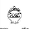 Γούρι Διακοσμητικό Χυτό Κρεμαστό Ρόδι 2025 35x27mm