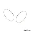 Silver 925 Hoop Earrings  2x12-85mm