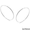 Silver 925 Hoop Earrings  2x12-85mm