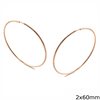 Silver 925 Hoop Earrings  2x12-85mm