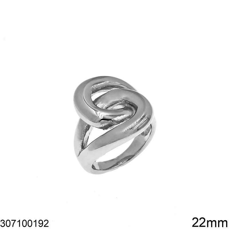 Stainless Steel Braided Outline Style Ring 22mm