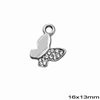 Casting Pendant Butterfly with Rhinestone 16x13mm