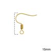 Brass Earring Hook with Coil 15mm