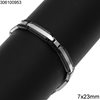 Βραχιόλι Ατσάλινο Πλάκες με Μαίανδρο 7x23mm, Δίχρωμο