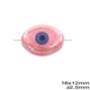 Ceramic Evil Eye Bead 16x12mm with 2.5mm Hole