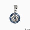 Silver 925 Spacer : Pendant Evil Eye with Zircon 8mm
