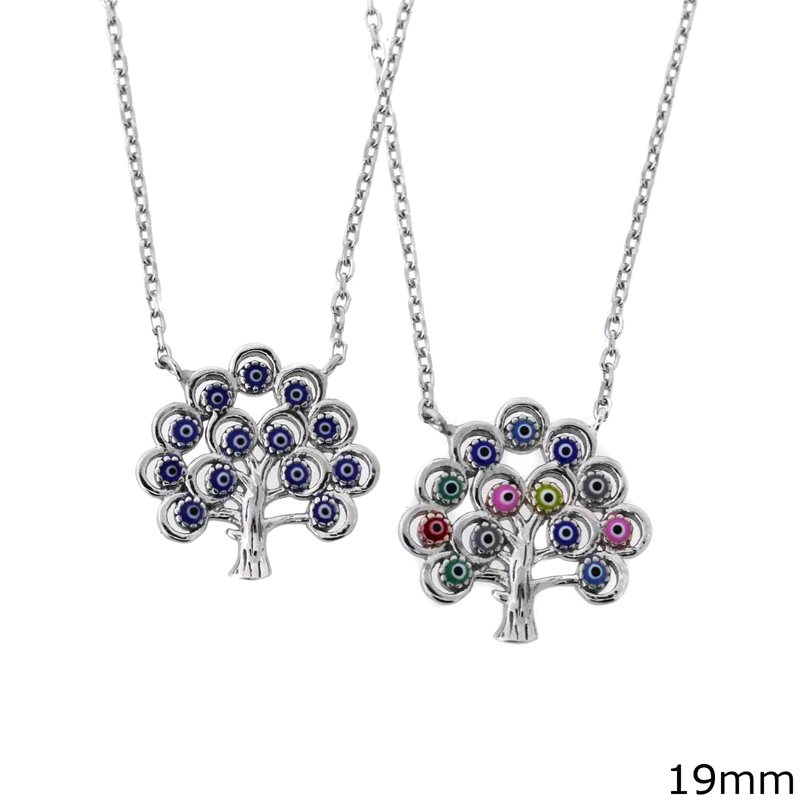 Silver 925 Necklace Tree of Life 19mm