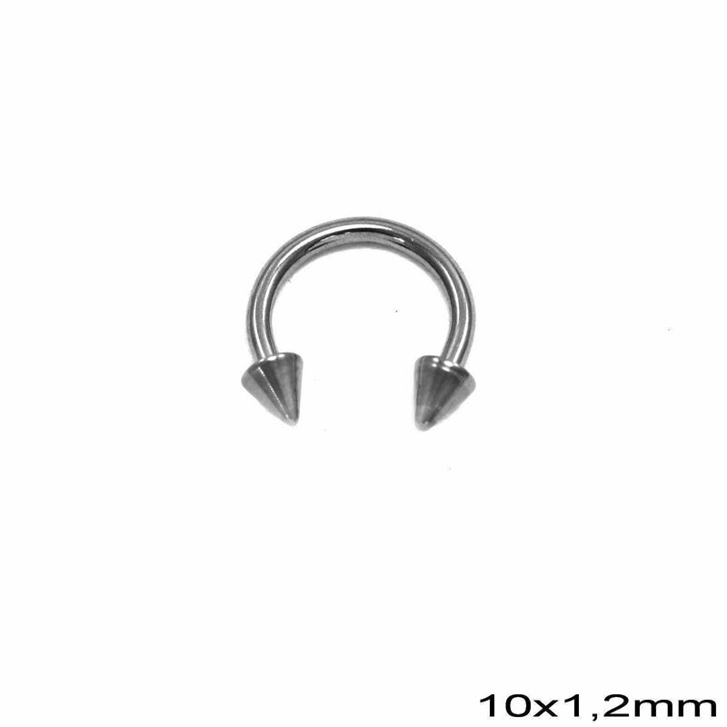 Titanium Horseshoe Cone Ring 1,2x10mm