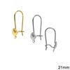 Brass Earring Hook with Closed Loop 21mm