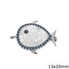 Διάστημα Μεταλλικό Ψάρι με Ζιργκόν & Φίλντισι 13x20mm