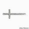 Διάστημα Ασημένιο 925 Σταυρός με Ζιργκόν 25x10mm