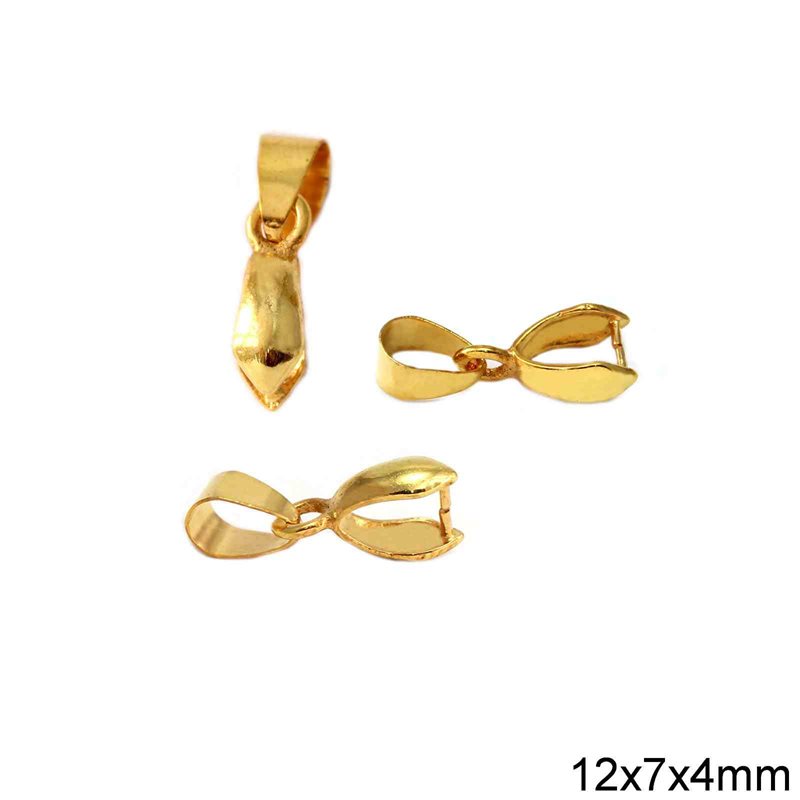 Brass Pinch Pendant Bail 12x7x4mm