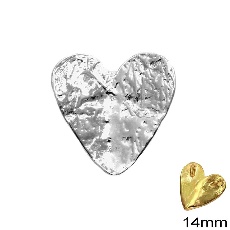 Μενταγιόν Ασημένιο 925 Καρδιά 14mm